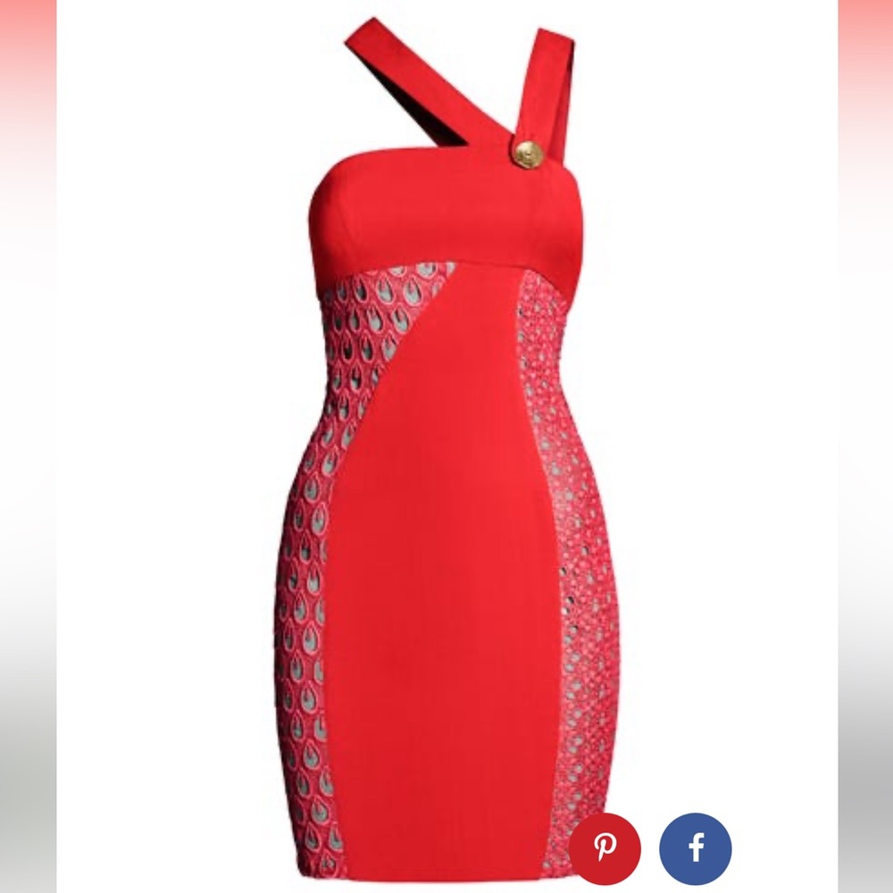 Versace for h&m collaboration red silk dress